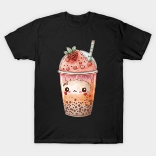 Valentines bubble tea Love couples Husband and wife gift idea T-Shirt